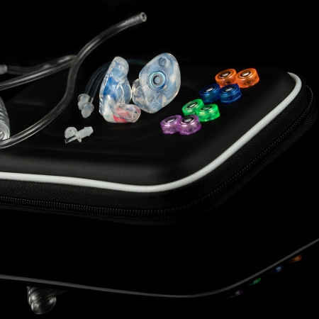 The One Premium Series, With all the bells and whistles. Included are 4 sets of filters, one set of filter blocks, one tactical piece, and the filtered earplugs.